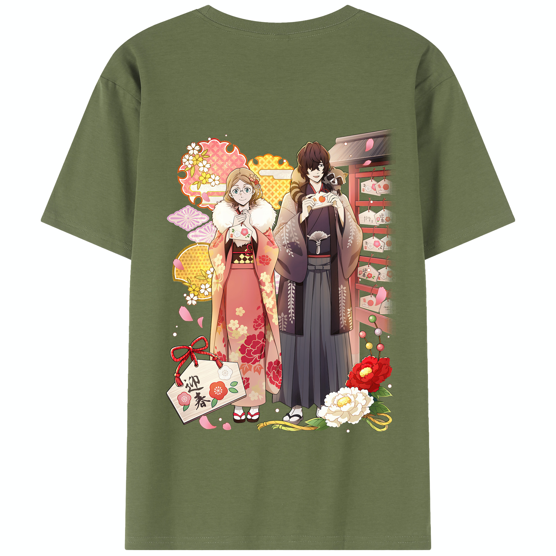 （画像用） 文豪ストレイドッグス Bungo Stray Dogs 綿100％半袖Tシャツ（背面プリント）